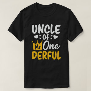 Uncle of Mr Onederful 1st Birthday Party Matching T-Shirt