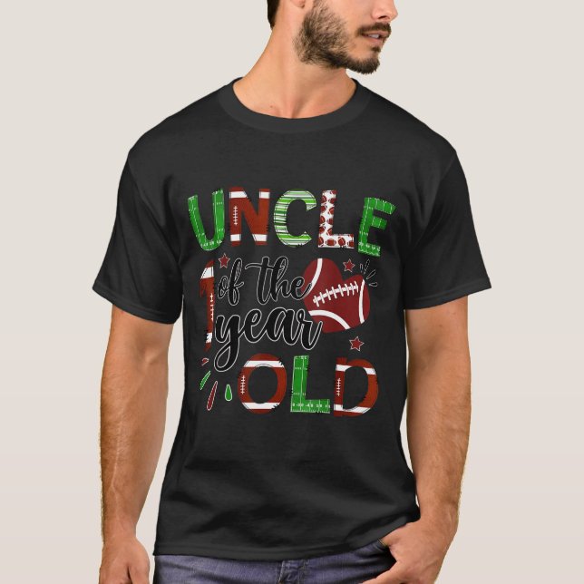Uncle Of The 1 Year Old Football 1st Birthday Boy  T-Shirt (Front)