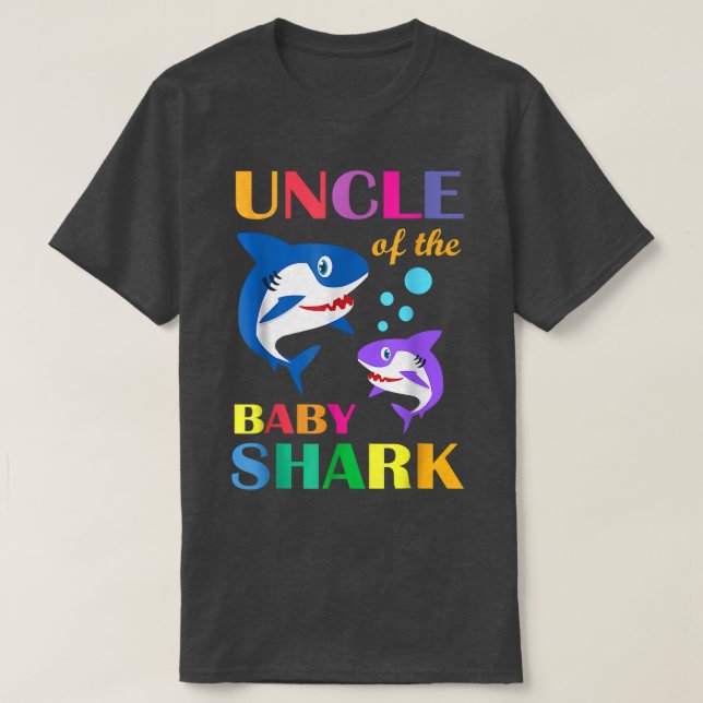 Uncle Of The Baby Birthday Shark Uncle Shark Chris T-Shirt (Design Front)