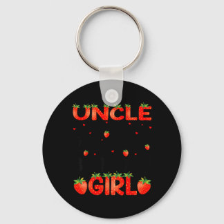 Uncle Of The Berry First Birthday Girl Strawberry Keychain