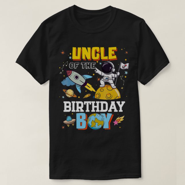 Uncle Of The Birthday Astronaut Boy Space Theme Pa T-Shirt (Design Front)