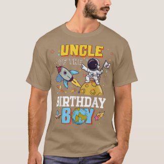 Uncle Of The Birthday Astronaut Boy Space Theme Pa T-Shirt