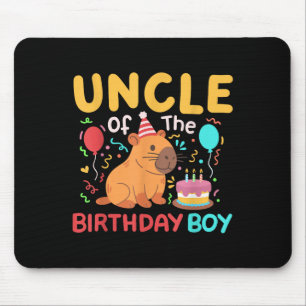 Uncle Of The Birthday Boy Cute Capybara Kids Bday Mouse Pad