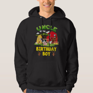 Uncle Of The Birthday Boy Farm Animals Barnyard Pa Hoodie