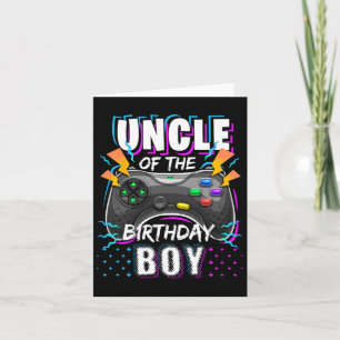 Uncle Of The Birthday Boy Matching Video Game Birt Card