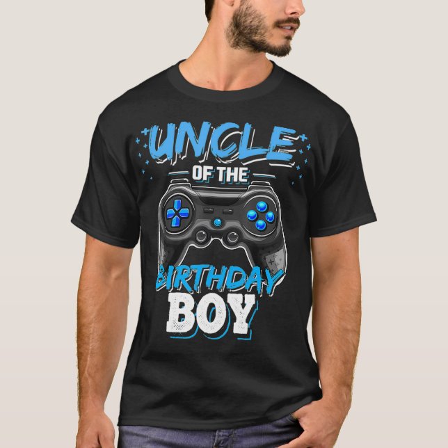 Uncle of the Birthday Boy Matching Video Game Birt T-Shirt (Front)