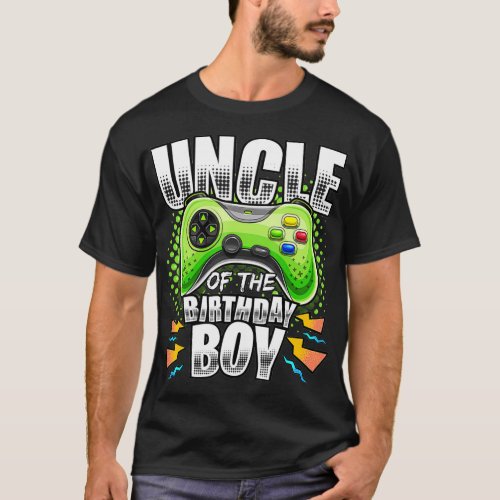 Uncle of the Birthday Boy Matching Video Game Birt T_Shirt