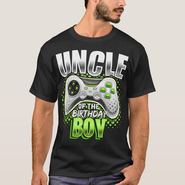 Uncle of the Birthday Boy Matching Video Game Birt T-Shirt (Front)
