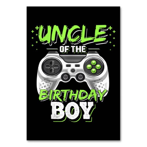Uncle of the Birthday Boy Matching Video Game Table Number