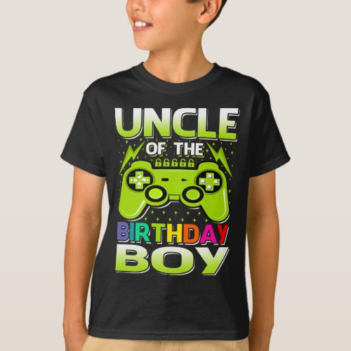 Uncle Of The Birthday Boy Matching Video Gamer Bir T_Shirt