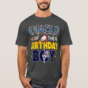 Uncle of The Birthday Boy Outer Space Daddy Papa T-Shirt