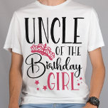Uncle of the Birthday Girl Squad Custom Matching T-Shirt<br><div class="desc">Looking for a birthday shirt that will make your party complete? Look no further than our matching birthday crew shirts! These stylish tees are perfect for any birthday party girl's day out. Our matching shirts make a great gift for your friends and family, and can be worn together as a...</div>
