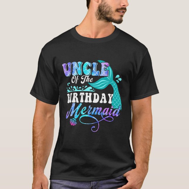 Uncle Of The Birthday Mermaid Family Matching Merm T-Shirt (Front)