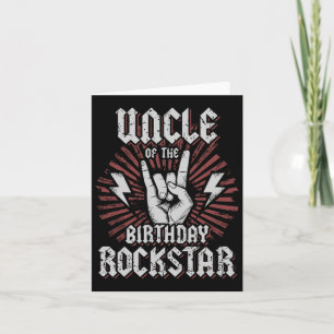 Uncle Of The Birthday Rockstar Matching Rocker Roc Card