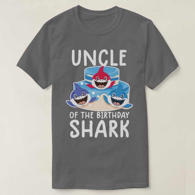 Uncle Of The Birthday Shark  Birthday Family Match T-Shirt (Design Front)