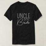 Uncle of The Bride - Matching Family Wedding T-Shirt<br><div class="desc">Embrace your important role in style with our 'Uncle of The Bride' T-shirt, a perfect addition to our Matching Family Wedding collection. Designed with love and care, it's a symbol of your pride and joy on this unforgettable day. Explore various designs such as 'Father of the Bride', 'Mother of the...</div>