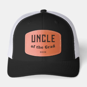 Uncle of the Grad Custom Year Graduation Leather Patch Hat