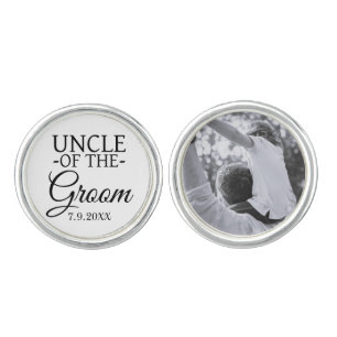 Uncle of the Groom Personalized Wedding Photo Cufflinks