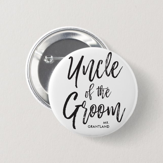 Uncle of the Groom | Script Wedding Button (Front & Back)