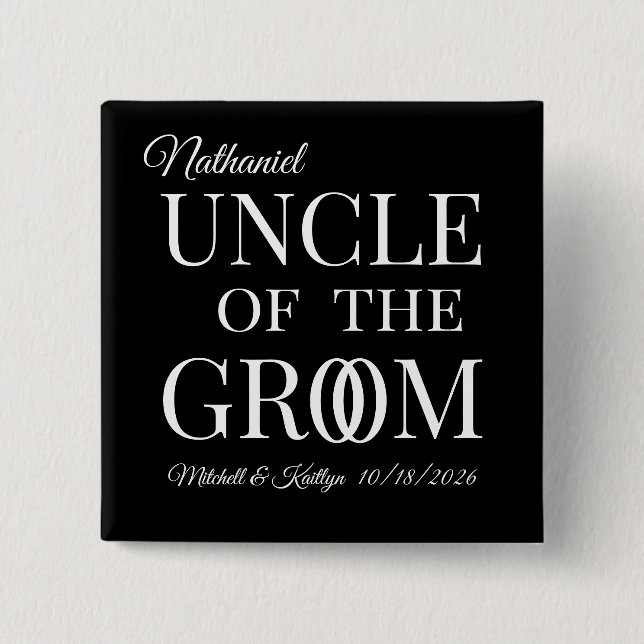 Uncle of the Groom Wedding Button (Front)