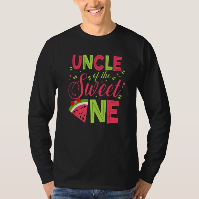 Uncle Of The Sweet One  Watermelon Men Father 1st  T-Shirt (Front)