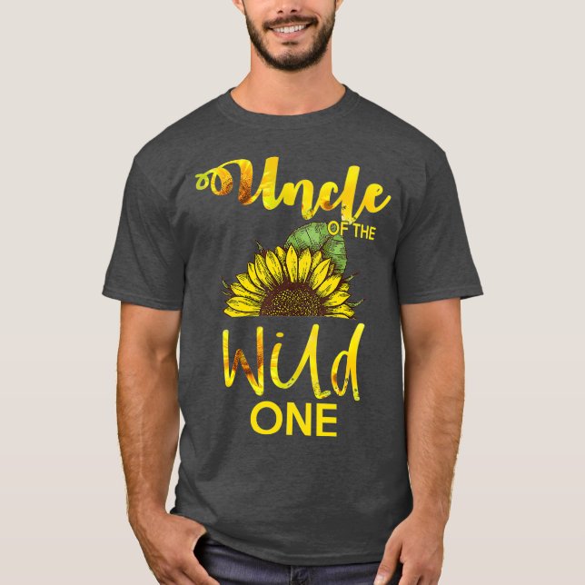 Uncle Of The Wild One1St Birthday Sunflower T-Shirt (Front)