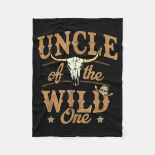 Uncle Of The Wild One Cowboy Western Rodeo Party M Fleece Blanket