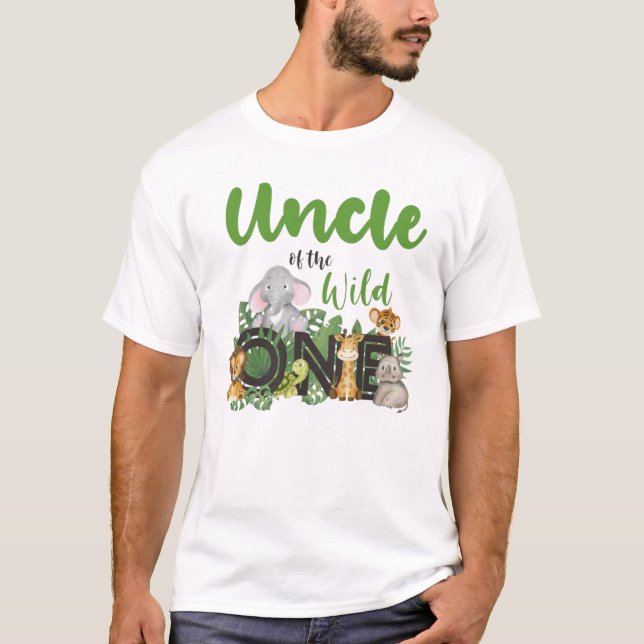 Uncle of the Wild One Matching Family Safari  T-Shirt (Front)