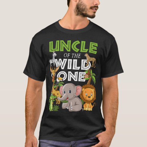 Uncle of the Wild One Zoo Birthday Safari Jungle A T_Shirt