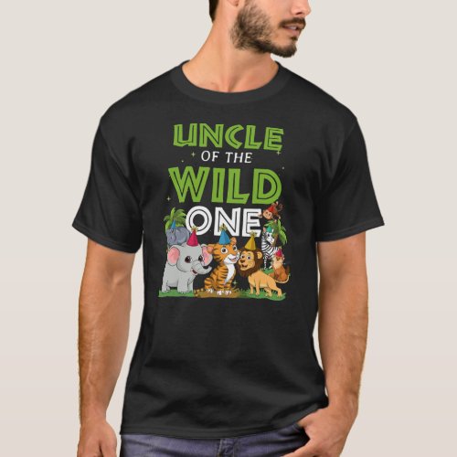 Uncle of the Wild One Zoo Birthday Safari Jungle T_Shirt