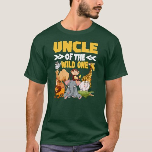 Uncle of the Wild One Zoo Lover Safari Adventure T_Shirt