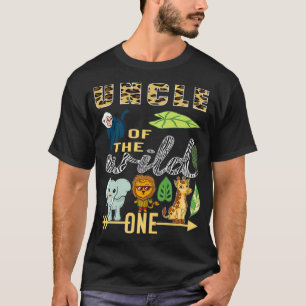 Uncle Of The Wild One Zoo Mother Birthday Safari J T-Shirt
