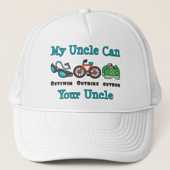 Uncle Outswim Outbike Outrun Triathlon Cap (Front)