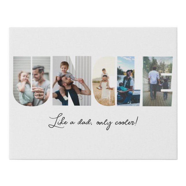 Uncle Photo Collage 5 Pictures Collage Faux Canvas Print (Front)
