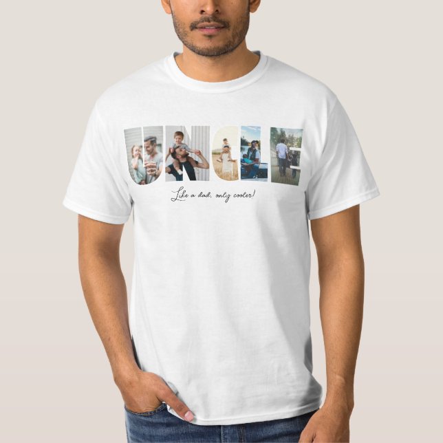 Uncle Photo Collage 5 Pictures Collage T-Shirt (Front)