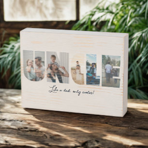 Uncle Photo Collage 5 Pictures Collage Wooden Box Sign