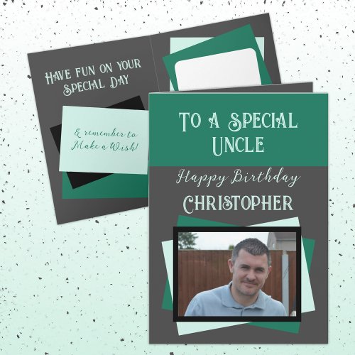 Uncle photo name grey green birthday