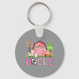 Uncle Pink Farm Animal Birthday Kids Matching Keychain