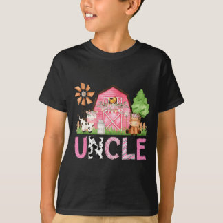 Uncle Pink Farm Animal Birthday Kids Matching T-Shirt