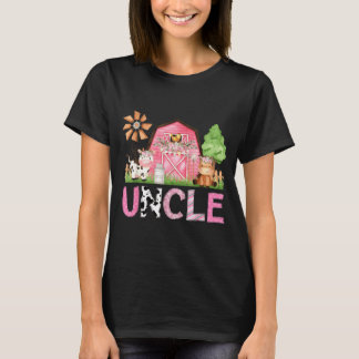 Uncle Pink Farm Animal Birthday Kids Matching T-Shirt