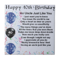 Uncle Poem - 40th Birthday