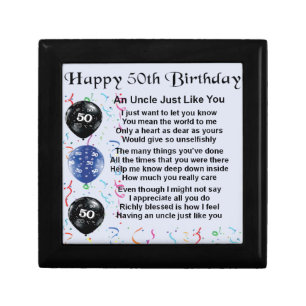 Uncle poem - 50th Birthday Gift Box