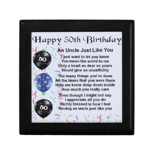 Uncle poem - 50th Birthday Gift Box