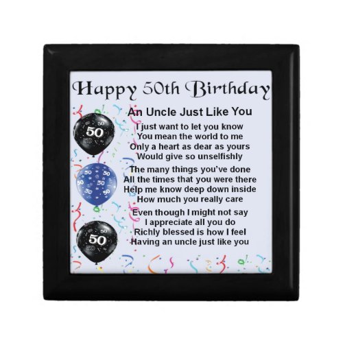 Uncle poem _ 50th Birthday Gift Box