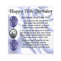 Uncle Poem - 70th Birthday