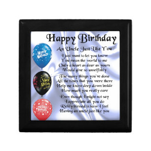 Uncle Poem - Happy Birthday Jewelry Box
