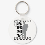 Uncle Proudly Serves - ARMY Keychain