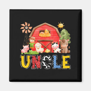 Uncle Red Farm Cow Birthday Boy Matching Family Pa Magnet