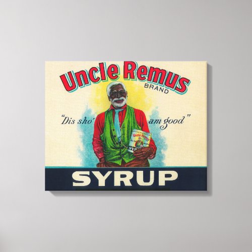 Uncle Remus Syrup LabelCairo GA Canvas Print