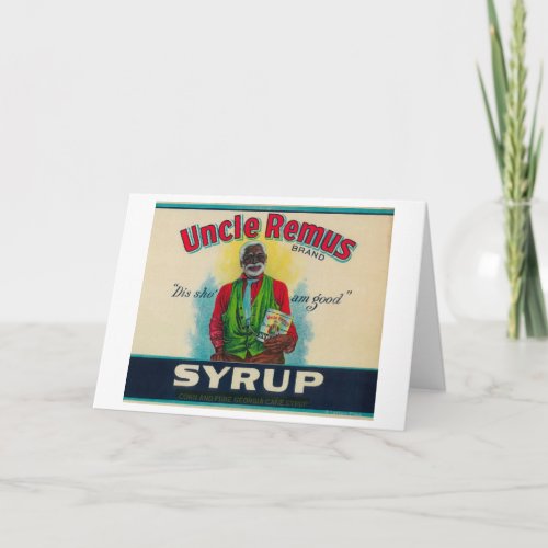 Uncle Remus Syrup LabelCairo GA Card